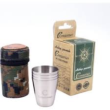Рюмка Следопыт 25мл. в тубе из oxford camo pixel, рюмки без оплетки, 4шт.
