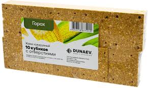 Жмых Dunaev кукурузный с ароматом Горох, с отверстиями, 10кубиков