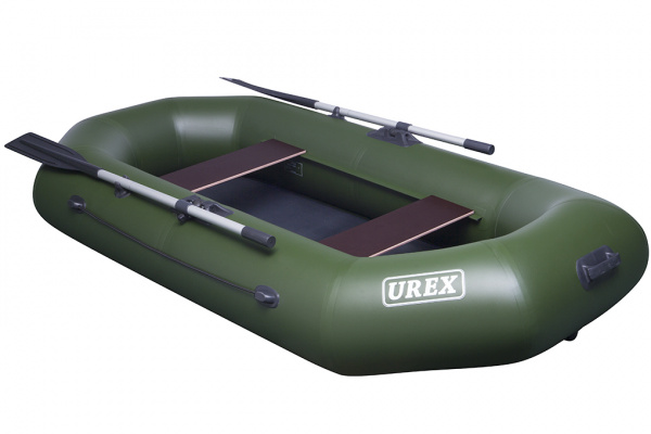 Лодка Urex -240 ПВХ 2местн.(зелен./сумка) с веслами