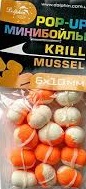  Минибойлы Pop-Up  6х10мм. Krill/Mussel, на резинке