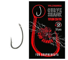 Крючки  карп. Volzhanka Curve Shank Teflon №4 (HCVCST-04)(уп.10шт)